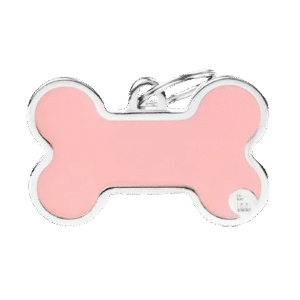 Placa Basic Handmade Hueso Grande Rosa