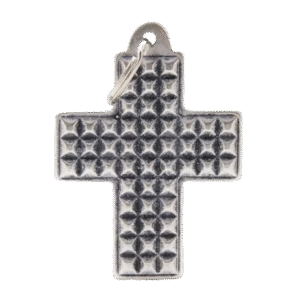 Placa Bronx Cruz XL Plata Tachones