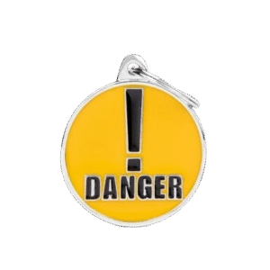 Placa Charms Círculo Grande “DANGER”