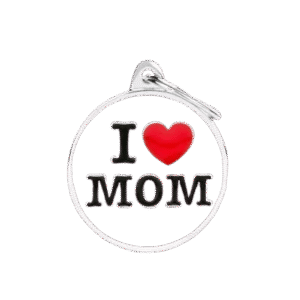Placa Charms Grande I LOVE MOM