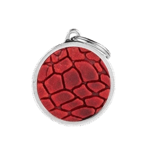 Placa Círculo Grande Bronx Cuero Rojo Tucson