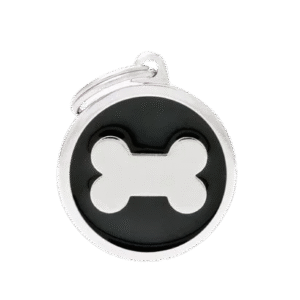 Placa Classic Círculo Negro Hueso