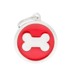 Placa Classic Círculo Grande Rojo Hueso