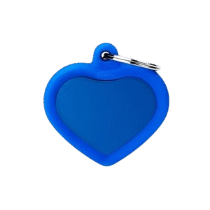 Placa Hushtag Aluminio Corazón Azul Goma Azul