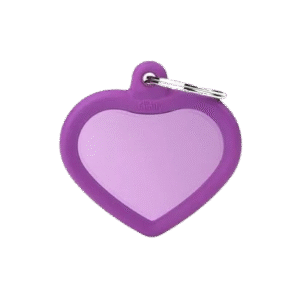 Placa Hushtag Aluminio Corazón Morado Goma Morada