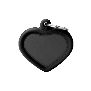 Placa Hushtag Aluminio Corazón Negro Goma Negra