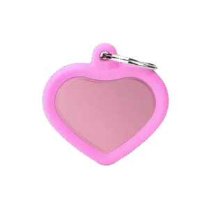 Placa Hushtag Aluminio Corazón Rosa Goma Rosa