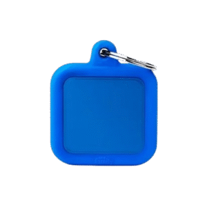 Placa Hushtag Aluminio Cuadrado Aluminio Goma Azul