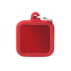 Placa Hushtag Aluminio Cuadrado Rojo Goma Roja