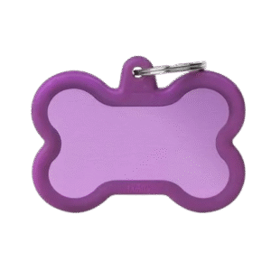 Placa Hushtag Aluminio Hueso Morado Goma Morada XL