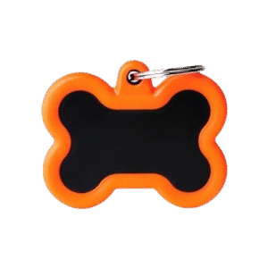 Placa Hushtag Aluminio Hueso Negro Goma Naranja