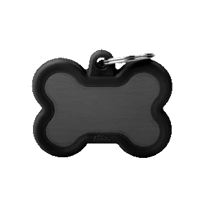 Placa Hushtag Aluminio Hueso Negro Goma Negra