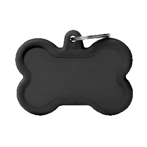 Placa Hushtag Aluminio Hueso Negro Goma Negra XL