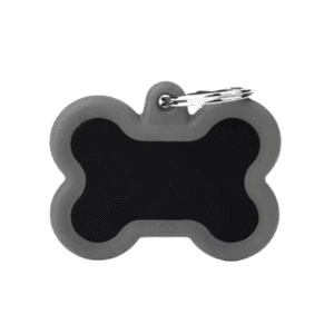 Placa Hushtag Aluminio Hueso Negro Goma Negra