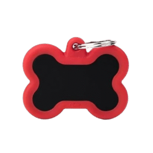 Placa Hushtag Aluminio Hueso Negro Goma Roja