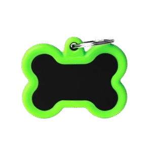 Placa Hushtag Aluminio Hueso Negro Goma Verde