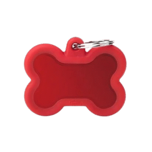 Placa Hushtag Aluminio Hueso Roja Goma Roja