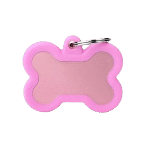 Placa Hushtag Aluminio Hueso Rosa Goma Rosa