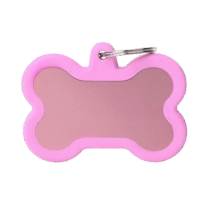 Placa Hushtag Aluminio Hueso Rosa Goma Rosa XL