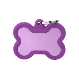 Placa Hushtag Aluminio Hueso Violeta Goma Violeta