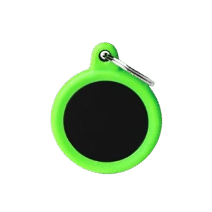 Placa Hushtag MyFamily Círculo Aluminio Negro Goma