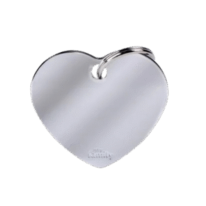 Placa Basic Chrome Corazón Grande Latón Cromado