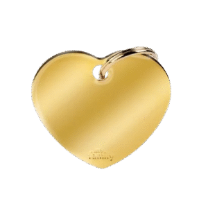 Placa Basic Gold Corazón Grande Latón Dorado