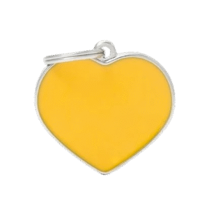 Placa Basic Handmade Corazón Grande Amarillo