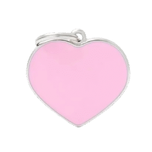 Placa Basic Handmade Hueso Corazón Grande Rosa