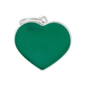Placa Basic Handmade Hueso Corazón Grande Verde